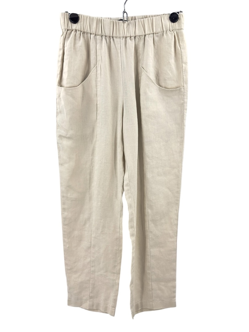 Quince European Linen Tapered Ankle Pants Size Small Flax Tan Minimalist Beach - Picture 2 of 8